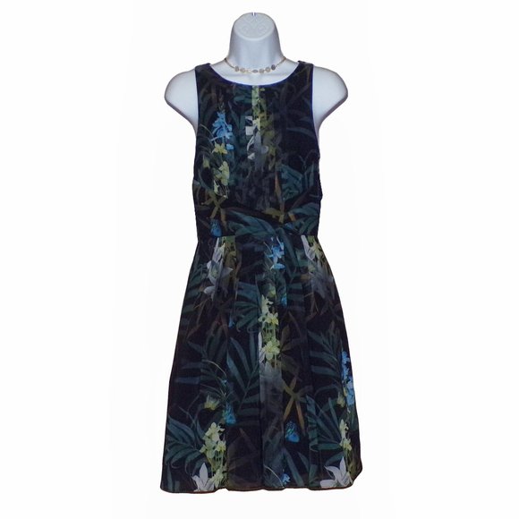 TED BAKER LONDON Ameda Twilight Floral Print Pleat Dress - Picture 6 of 13